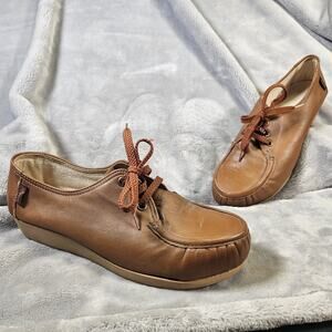 Red Wing Womens 8.5 Steel Toe Work Shoes Brown Leather Oxford